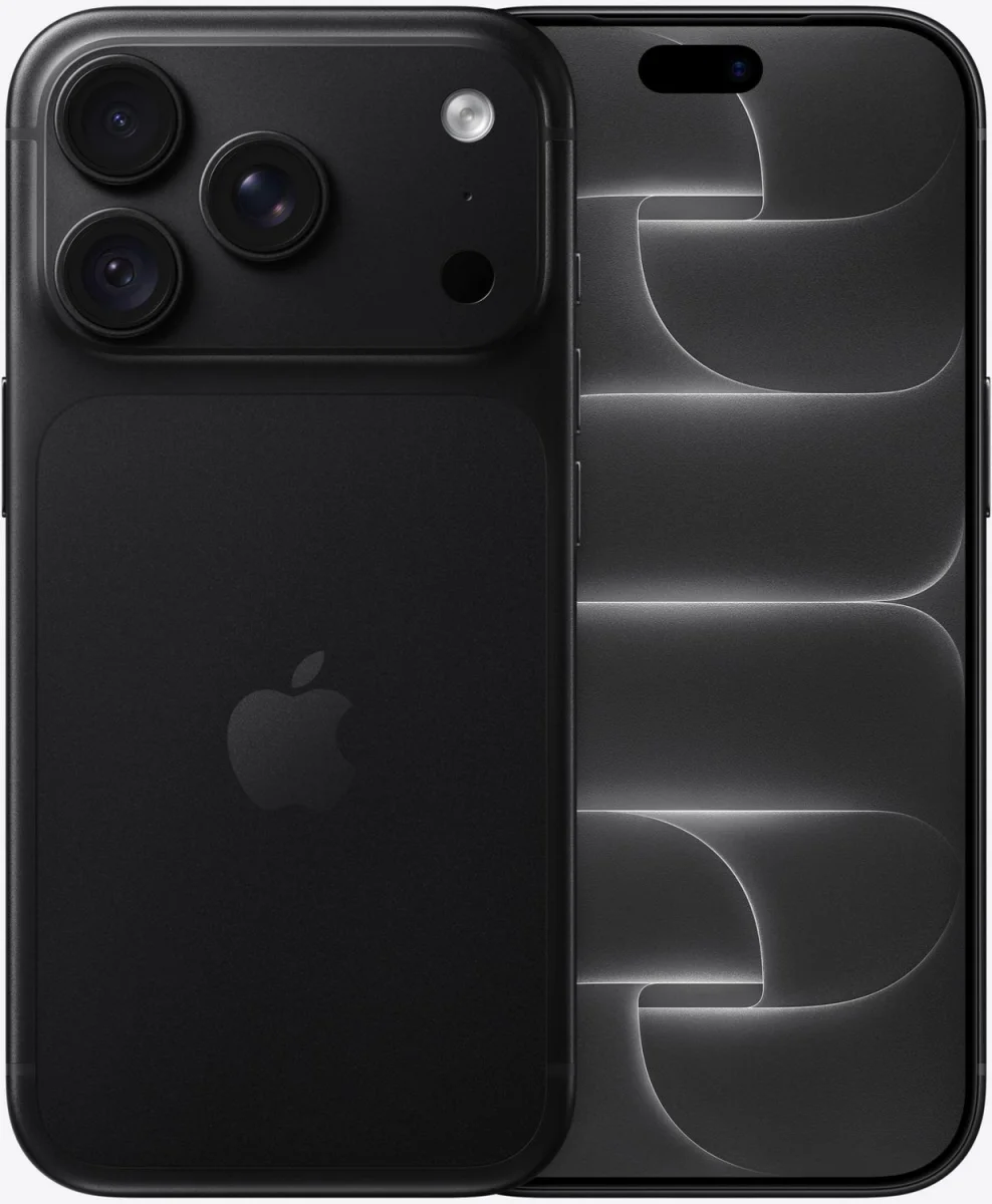 iPhone 18 Pro in Schwarz, Rückseite und Vorderseite