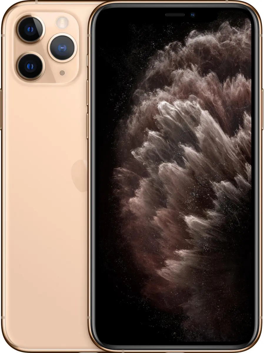 iPhone 11 Pro in Gold, Rückseite und Vorderseite