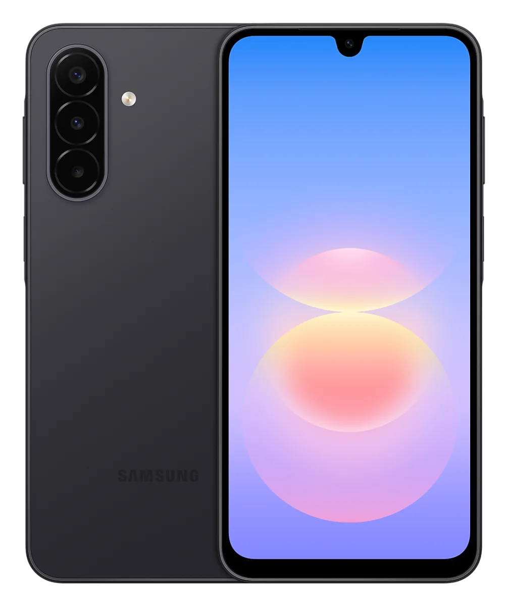 Galaxy A18 in Black, Rückseite und Vorderseite