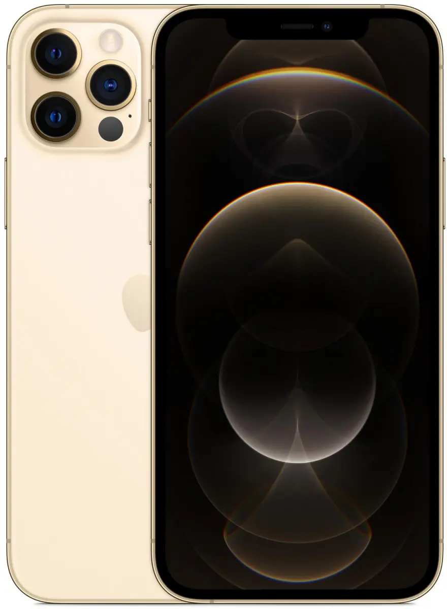 iPhone 12 Pro in Gold, Rückseite und Vorderseite